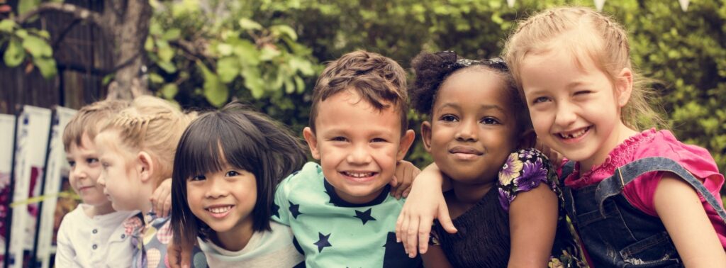 diverse group of children smiling